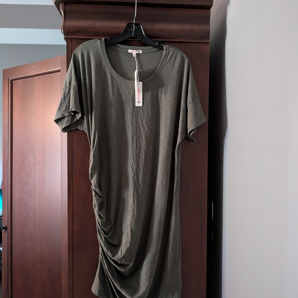 Sage XL Sundry Anthropologie Dress NWT 💚